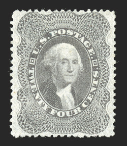 37, 24c Gray lilac, choice unused example, incredibly well centered from top to bottom and from side to side, rich color and strong impression on immaculate white paper,
extremely fine 1992 PF certificate.