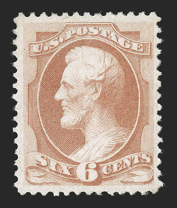 159, 6c Dull pink, incredibly well centered within generous equal margins, strong color and fine impression, part o.g., extremely fine 1977 PF certificate.