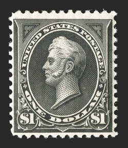261, $1.00 Black, Ty. I, strong color and impression, o.g., never hinged, nearly very fine 2010 PF certificate for a block of ten, this being the bottom left
stamp.
