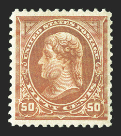 275, 50c Orange, well centered within large balanced margins, o.g., l.h., extremely fine.