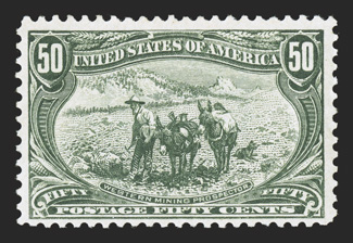 291, 50c Trans-Mississippi, bright color, o.g., lightly hinged, very fine 1988 PF certificate.