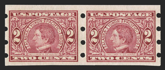 371, 2c Alaska-Yukon imperforate, Brinkerhoff Ty. I perforations, mint pair, well centered and margined, o.g., l.h., very fine.