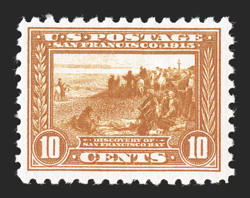 404, 10c Panama-Pacific, perf. 10, strong color on fresh white paper, o.g., lightly hinged, very fine 1985 PF certificate.