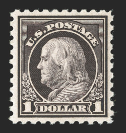 478, $1.00 Violet black, beautifully centered and very fresh, o.g., l.h., extremely fine 1991 PSE certificate.