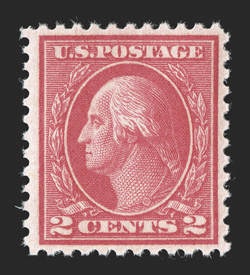 500, 2c Deep rose, Ty. Ia, post office fresh and well centered, rich characteristic color, o.g., n.h., very fine photocopy of 1990 PF certificate for the block of fourteen from
which this was taken.