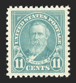 563, 11c Light blue, a fabulous mint example in the finest attainable quality, mathematically precise centering within wide margins, exceedingly bright and fresh, o.g., n.h.,
superb in every respect 2004 PSE certificate (Gem 100 SMQ $200.00 fo