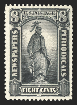 PR61 var., 8c Black special printing, privately perforated, the so-called Colman special printing, nicely centered, deep color, o.g., n.h., very fine only 45 examples were
known to have been privately perforated 1988 PF certificate.