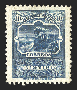 256, 1895 10P Blue, well centered, deeply rich color, o.g., lightly hinged, very fine.
