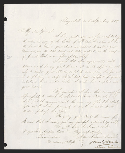 Wool, John E.  Union general (1784-1869) celebrated veteran of the War of 1812 heroic general of the Mexican War commander, Department of the East when hostilities began, where
he helped secure Hampton Roads for the Union retired in July, 186