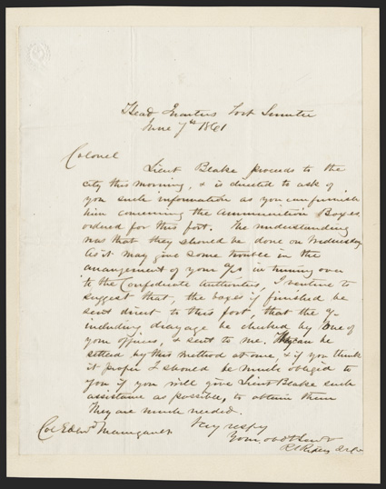 Fort Sumter: Roswell S. Ripley American soldier (1823-87) served with honor in the Mexican and Seminole Wars though a northerner, joined the Confederate Army, helping direct the
fire in the assault on Ft. Sumter fought at Sharpsburg, where he