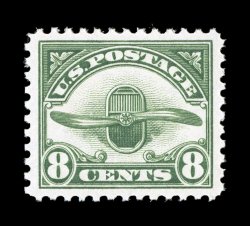 C4, 8c Dark green, excellent centering within large margins, bright and fresh, o.g., n.h., extremely fine 1995 PF certificate and a 2005 PSE certificate (XF-Superb 95 SMQ
$225.00).