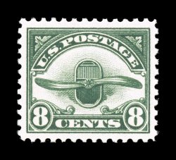 C4, 8c Dark green, particularly well centered and margined, strong rich color on fresh paper, o.g., n.h., extremely fine 2007 PSE certificate (XF-Superb 95 SMQ
$225.00).