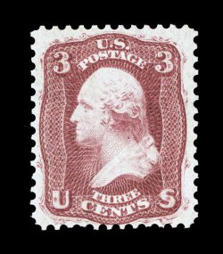 56, 3c Brown rose August, nicely centered and margined, rich August color, full o.g., very lightly hinged, very fine 1985 PF certificate.