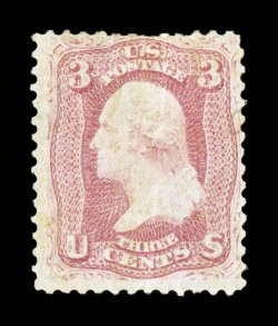 64, 3c Pink, fairly strong color that is unmistakably the Pink shade, full original gum, faults, fine appearance a presentable example of a stamp that is almost never found with
original gum 1969 PF certificate.