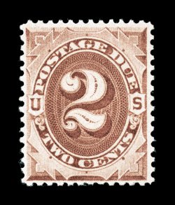 J2, 2c Brown, nicely centered, rich fresh color, o.g., never hinged, very fine 2002 PSE certificate.