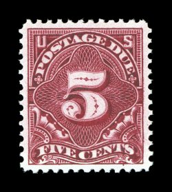 J41, 5c Deep claret, a highly desirable mint single, extraordinarily well centered within large margins, sumptuously rich color and a deeply etched impression, unblemished
o.g., n.h., extremely fine gem 2005 and 2006 PF certificates (latter gra