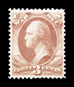 O85, 3c War, well centered and margined, fresh color, o.g., n.h., choice very fine photocopy of a 1990 PF certificate for a pair, this being the left stamp.