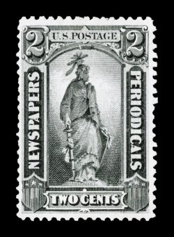 PR33, 2c Gray black special printing, without gum as issued, quite fresh, nicely centered, very fine 1991 PF certificate.