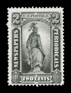 PR33a, 2c Gray black special printing on horizontally ribbed paper, without gum as issued, fresh color and paper, nearly very fine 2007 PF certificate.