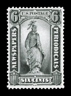 PR36, 6c Gray black special printing, without gum as issued, lovely fresh color on bright white paper, very fine 1992 PF certificate.