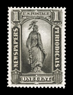 PR81, 1c Black, exceptionally well centered within unusually wide margins, deep color and impression, o.g., never hinged (quite scarce thus), extremely fine 2007 PF
certificate.