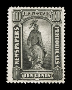 PR94, 10c Intense black, exceptionally well centered within extraordinarily wide margins, strong color and impression, o.g., never hinged, choice very fine an exceedingly
difficult stamp to find in this choice never hinged condition 2006 PF ce