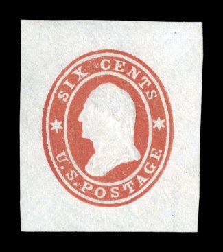 U30, 6c Red on white, mint cut square, measuring 28x32mm, very fine a fresh example of this seldom offered cut square 1991 PSE certificate.