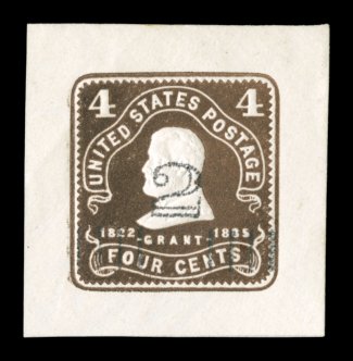 U462, 2c on 4c Chocolate on white, type 3 surcharge, immaculate mint cut square, measuring a balanced 39x40mm, remarkably fresh, extremely fine.