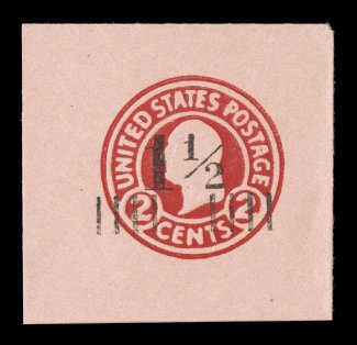 U503, 1 12c on 2c Carmine on oriental buff, die 5, mint cut square, full corner measuring 46x43mm, extremely fine and choice ex-Barkhausen, Lyons.