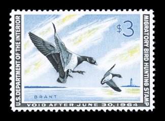 RW30, 1963 $3.00 Multicolored, extraordinarily well centered, large margins, bright and fresh, o.g., n.h., extremely fine gem 2006 PSE certificate (XF-Superb 95 SMQ $200.00)
ex-Killien.