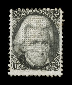 85B, 2c Black, Z grill, a very rare mint example, with strong color and impression, easily identifiable Z grill, part o.g., faint gum soaking, pulled perforation at top left,
fine appearance 2007 PF certificate.