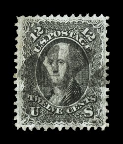 97, 12c Black, F grill, very well centered and margined, strong color and impression, circle of wedges cancel, extremely fine 2004 PF certificate and a 2005 PSE certificate
(VF-XF 85 SMQ $450.00).