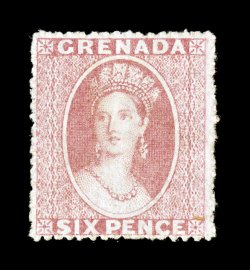 2, 1861 6p Rose, rough perf. 14 to 16, attractive mint single of the first issue without watermark, bright rose color, extraordinarily well centered with perforations clear of
the design virtually all around, slightly disturbed o.g., extremely f