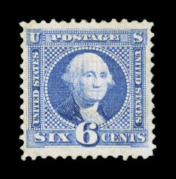 115, 6c Ultramarine, very scarce mint single that is unusually well centered and margined for this difficult value, rich color, full o.g., lightly hinged, very fine 2000 PF
certificate.