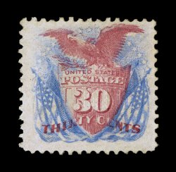 121, 30c Blue and carmine, a rarely seen sound original gum example of this difficult value, with warm rich colors, attractively centered, full o.g., very fine 2000 PF
certificate.