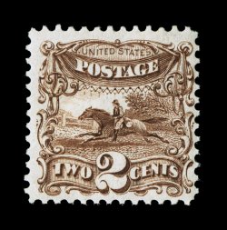 124, 2c Brown re-issue, strong rich color on fresh paper, o.g., h.r., fine photocopy of a 1998 PF certificate for a block of four, this being the top left
stamp.