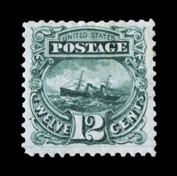 128, 12c Green re-issue, deep intense color and impression, nicely centered, full o.g., very fine only 1,584 sold 1978 and 2002 PF certificates.
