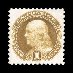 133a, 1c Brown orange re-issue, without gum as issued, particularly well centered within large margins, lovely rich color and a strong impression, extremely fine 2005 PSE
certificate (VF-XF 85 SMQ $450.00).