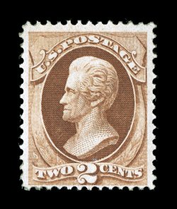 135, 2c Red brown with grill, nicely centered within large margins, fresh color, o.g., very fine 1989 PF certificate.