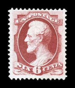 148, 6c Carmine, gorgeous rich color in an especially deep shade, strong impression on bright crisp paper, attractively centered, full clean o.g., minor h.r., very fine a choice
example of this particularly difficult stamp 1998 and 2005 PSE ce