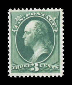158, 3c Green, deep rich color, well centered within large margins, o.g., never hinged, very fine 1997 PF certificate.