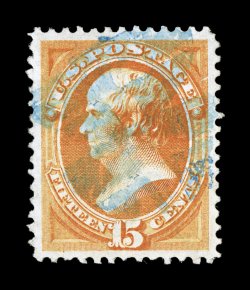 163, 15c Yellow orange, a most attractive used example, being extraordinarily well centered within especially large margins, strong bright color and a well defined impression,
light blue segmented cork cancel, extremely fine 1991 and 1996 P