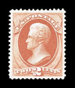 178, 2c Vermilion, extraordinarily large and perfectly balanced margins all around, lovely vibrant color on bright paper, full o.g., lightly hinged, extremely fine quite scarce
in this gem quality 1990 PF certificate ex-Floyd.