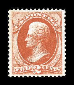 178, 2c Vermilion, deep vibrant color and an especially vivid impression, exceedingly well centered within wide margins, o.g., lightly hinged, extremely fine a most attractive
example 1999 PF certificate.