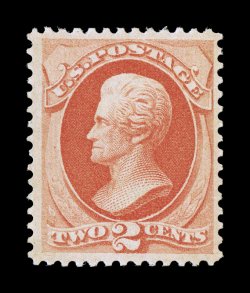 183, 2c Vermilion, well centered with large margins and surrounded by full even perforations, strong color and impression, o.g., never hinged, very fine and choice 1998 PF
certificate.