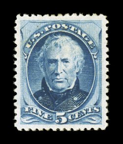 185, 5c Blue, precisely centered amid extravagantly large margins, strong color and impression, full o.g., extremely fine an impressive large-margined gem 1981 and 2002 PF
certificates, as well as a 2007 PF certificate (XF 90 SMQ $1,150.00)