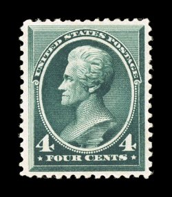 211, 4c Blue green, premium quality mint example that possesses excellent centering, rich luxuriant color and a razor-sharp impression, o.g., never hinged, extremely fine and
choice 1979 and 2000 PF certificates.