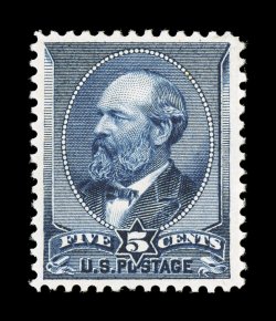 216, 5c Indigo, intensely rich color and impression on fresh paper, very well centered, o.g., lightly hinged, extremely fine 1999 PF certificate.
