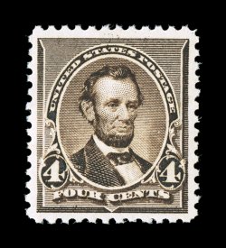 222, 4c Dark brown, strong rich color, well centered within uncharacteristically large margins, o.g., n.h., choice very fine 1994 PSE certificate.