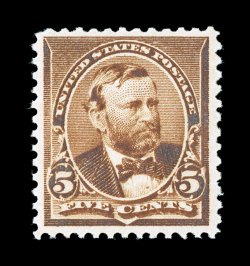 223, 5c Chocolate, attractively centered within large margins, deep rich color and impression, o.g., n.h., choice very fine 1999 PF certificate.